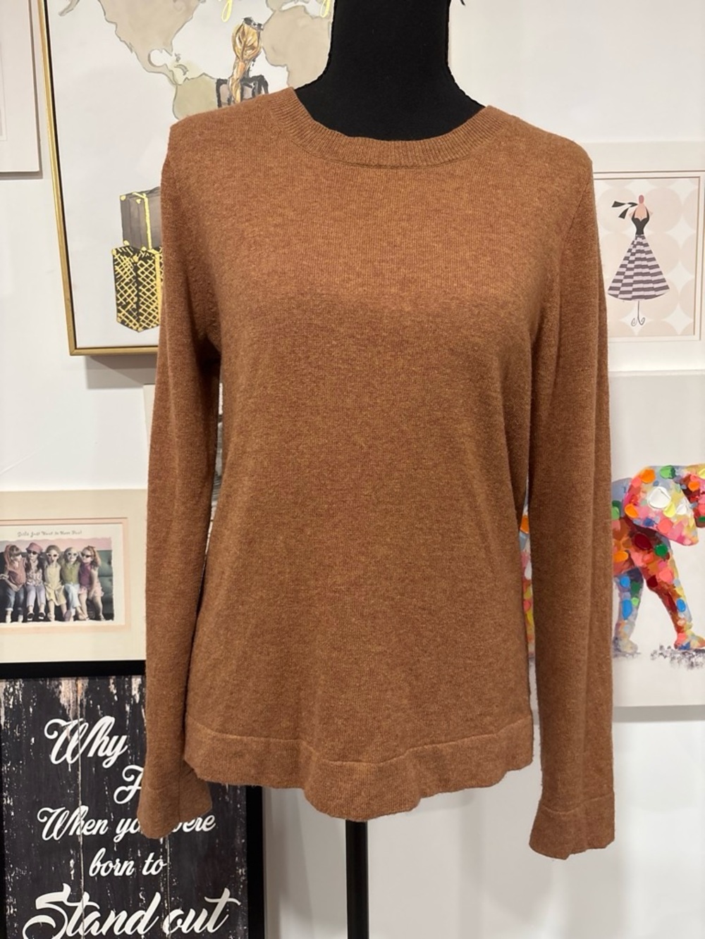 J. Crew Teddie Rust Brown Crewneck Sweater
